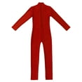 thumbnail image 6 of Venjoe Girls Full Body Long Sleeve Unitard Kids Gymnastics Turtleneck One Piece Bodysuits Dance Costume Red 4-5, 6 of 7