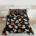 thumbnail image 2 of Manfei Orange Cute Ghost Bedding Comforter Set, Halloween Stars Print Twin Comforter Sets, Gothic Bat Animal Reversible Bedding Set, Luxury Bedroom Decor, 2 Pieces, 2 of 8