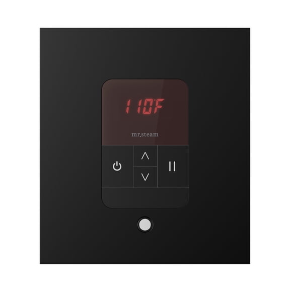 Mr Steam iTempo Square Steam Shower Control and Steamhead in Matte Black