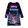 thumbnail image 4 of SuTry Girls Christmas Printed Long Sleeve Twirly Skater School Recital Dress Long Sleeve Round Neck Dress for Kids 4-15 Years(Multicolor,8-9 Years), 4 of 5
