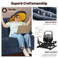 thumbnail image 3 of Loberfve Loveseat Recliner Sofa, Fabric Manual Pull Tab Double Reclining with USB Charge Ports, Cup Holders, Recliner 2 Seater Couches for Living Room, RV, Blue, 3 of 7