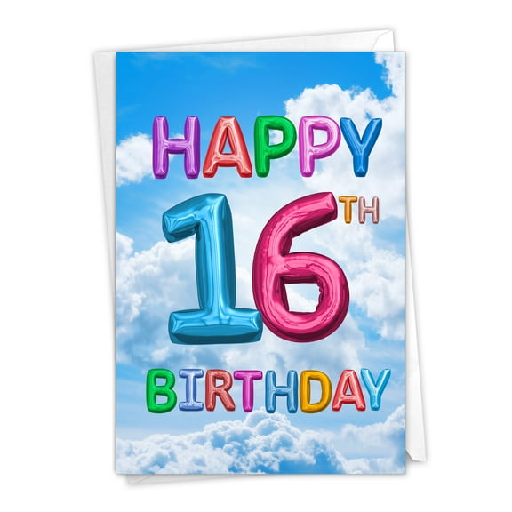 1 Funny 16th Birthday Greeting Card - Milestone (Not 3D or Layered) C9392MBG