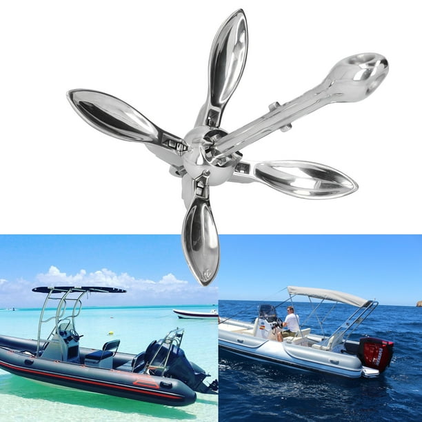 Noref Boat Anchor Boat Accessory 3.3lbs Foldable Grapnel Anchor 316  Stainless Steel Hardware For Marine Boat Yacht Dinghy Boat Grapnel 