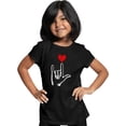 thumbnail image 1 of Go All Out I Love You Hand with Heart Valentine's Mens Toddler Women Youth T-Shirt, 1 of 7