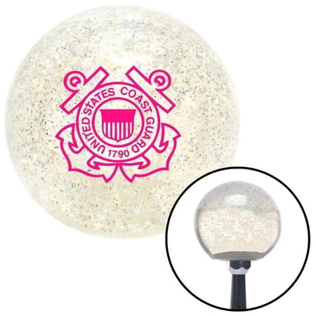American Shifter Pink USCG Logo Clear Metal Flake Shift Knob with M16 x 1.5 Insert Shifter Auto Brody