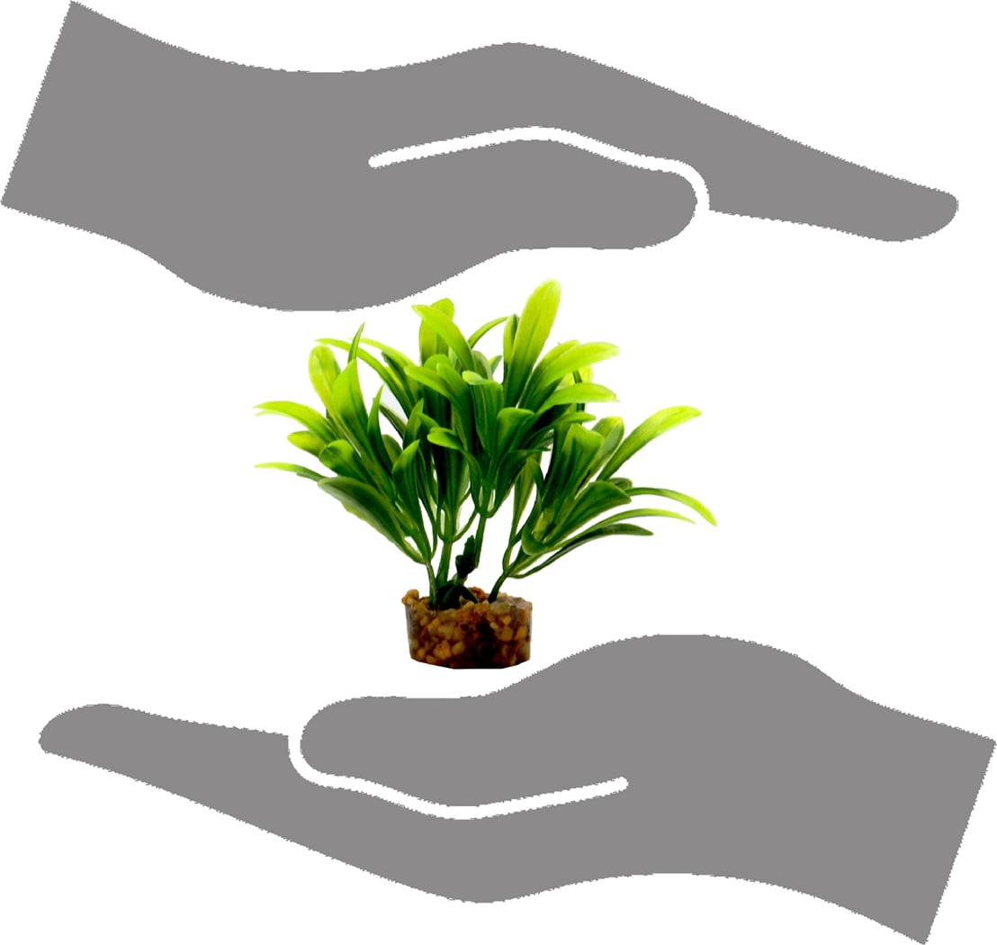 (6 pack) Aqua Culture Value Aquarium Plant Decoration - Green