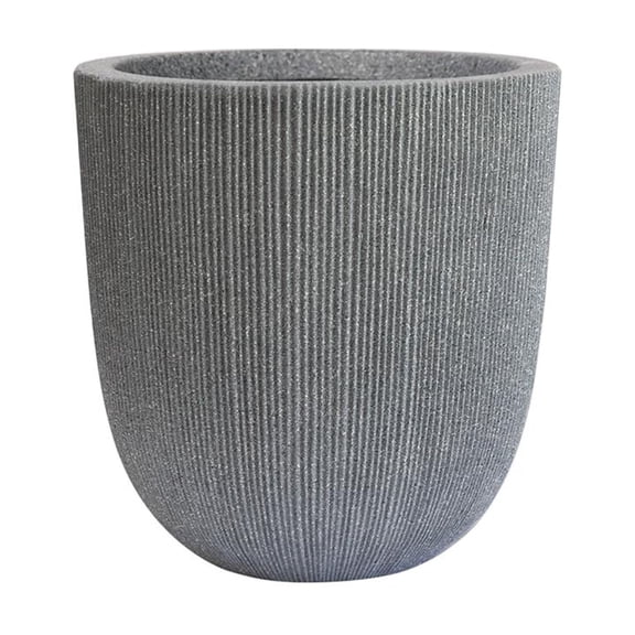 STONE LITE Concrete-look 14.6" x 14.6" x 14.8" Standard Gray Plastic Plant Pot with Has Drainage