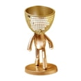 thumbnail image 2 of Maceta creativa, escultura abstracta, regalo artesanal, figura decorativa, soporte para bolígrafo, cabeza dorado, 2 of 8