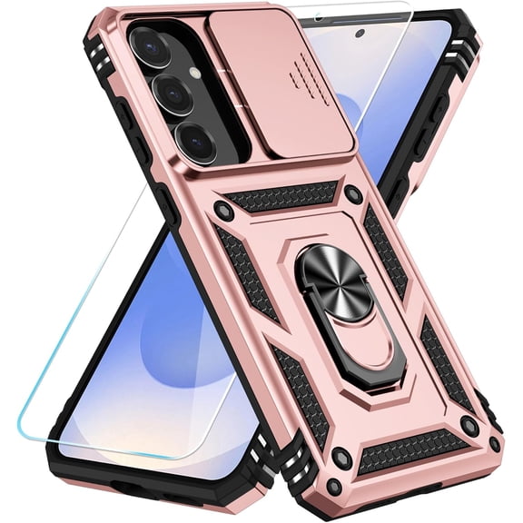 REQO Phone Case for Samsung Galaxy S26 Case with HD Screen Protector & Kickstand & Slide Camera Cover,Phone Case for Galaxy S26