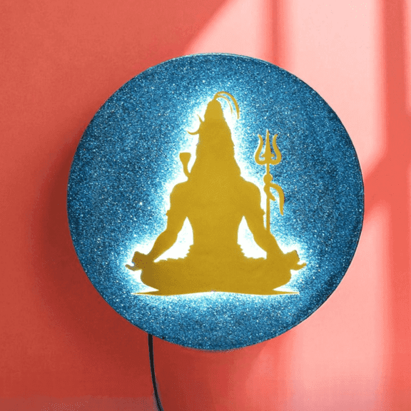 Divine Shiva LED Wall Art, Spiritual Home Decor with Backlit Glow