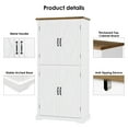 thumbnail image 5 of Homfa Farmhouse 63"H Kitchen Pantry Cabinet with Adjustable Shelf, Modern Wood Storage Cabinets for Small Space Department, White, 5 of 7