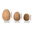 thumbnail image 3 of Set of 3 Woven Rattan Egg Shaped Storage Baskets Handcrafted Decorative Organizer for Home Office Use, 3 of 8