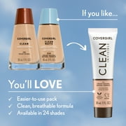COVERGIRL Clean Invisible Liquid Foundation, 170 Deep Golden, 1.0 fl oz