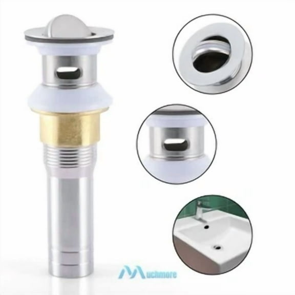 Kitchen Bathroom Sink Drain Slamshell Design Vessel Basin Stopper With Overflow