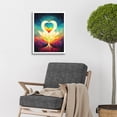 thumbnail image 2 of Growing Love Heart Painting With Rainbow Colour Gradient Art Print Framed Poster Wall Decor 12x16 inch, 2 of 5