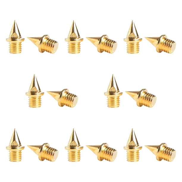 16 clavos de repuesto para zapatillas de atletismo, clavos de metal prácticos para adultos. Uñas doradas afiladas