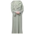 thumbnail image 2 of Women Muslim Dress Ramadan Clothes For Women Muslim Robe Malay Indonesia With Hijab Dress 0 Green XL, 2 of 9