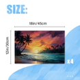 thumbnail image 2 of BaHomeck placemats Set of 4 rectangle Linen Cotton Placemats for Dining Table Washable Heat Resistant,18*12inch,Stunning Sunset On The Beach With Palm Trees And Waves, 2 of 4