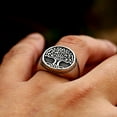 thumbnail image 5 of Vintage Classic Nordic Mythology Celtic Knot Tree Of Life Signet 14K White Gold Ring Punk Hip Hop Jewelry Gift, 5 of 9
