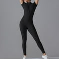 thumbnail image 5 of SwiftWear Jumpsuits for Women Solid Color Short Sleeve Quarter Zip Tight Jumpsuits Yoga Gym Bodybuilding Quick Dry S, 5 of 9