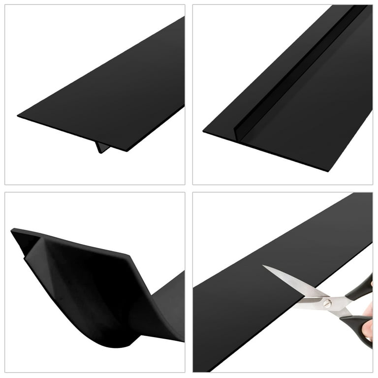 TSV 2pcs Silicone Kitchen Gap Covers, Silicone Gap Fillers, 21 inch Kitchen Space Fillers, T-shaped Counter Stove Gap Covers for Kitchen Home, Black