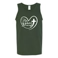 thumbnail image 2 of Wild Bobby His Grace Is Enough Heart Inspirational/Christian Men Graphic Tank Top, Forest Green, Small, 2 of 5