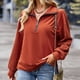 thumbnail image 2 of Camisas de corte informal Blusa informal de mujer con hombros caídos y manga larga con cremallera para ir de compras, 2 of 6