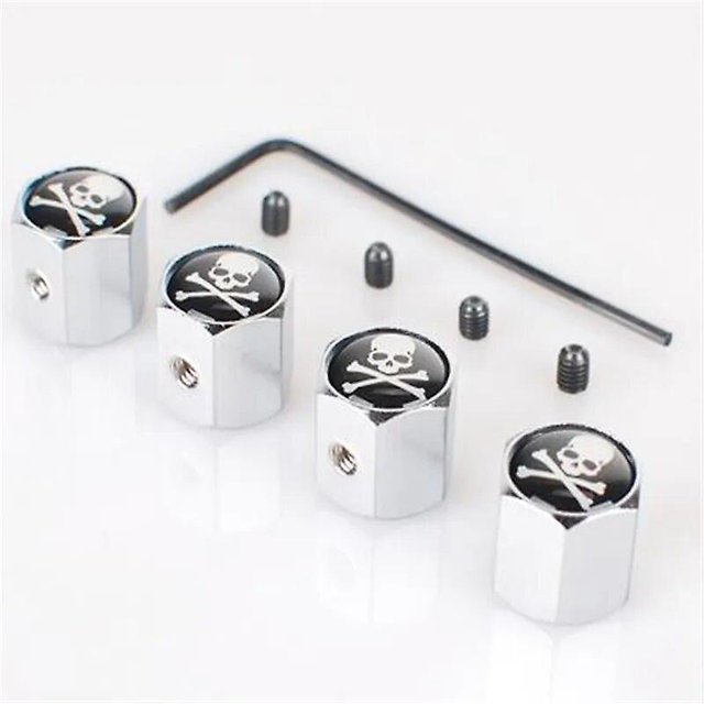 Car Skull Logo Anit-theft Metal Wheel Tire Valve Cap Tyre Dust Caps For Different Skull Style 40pcs = 10 Sets