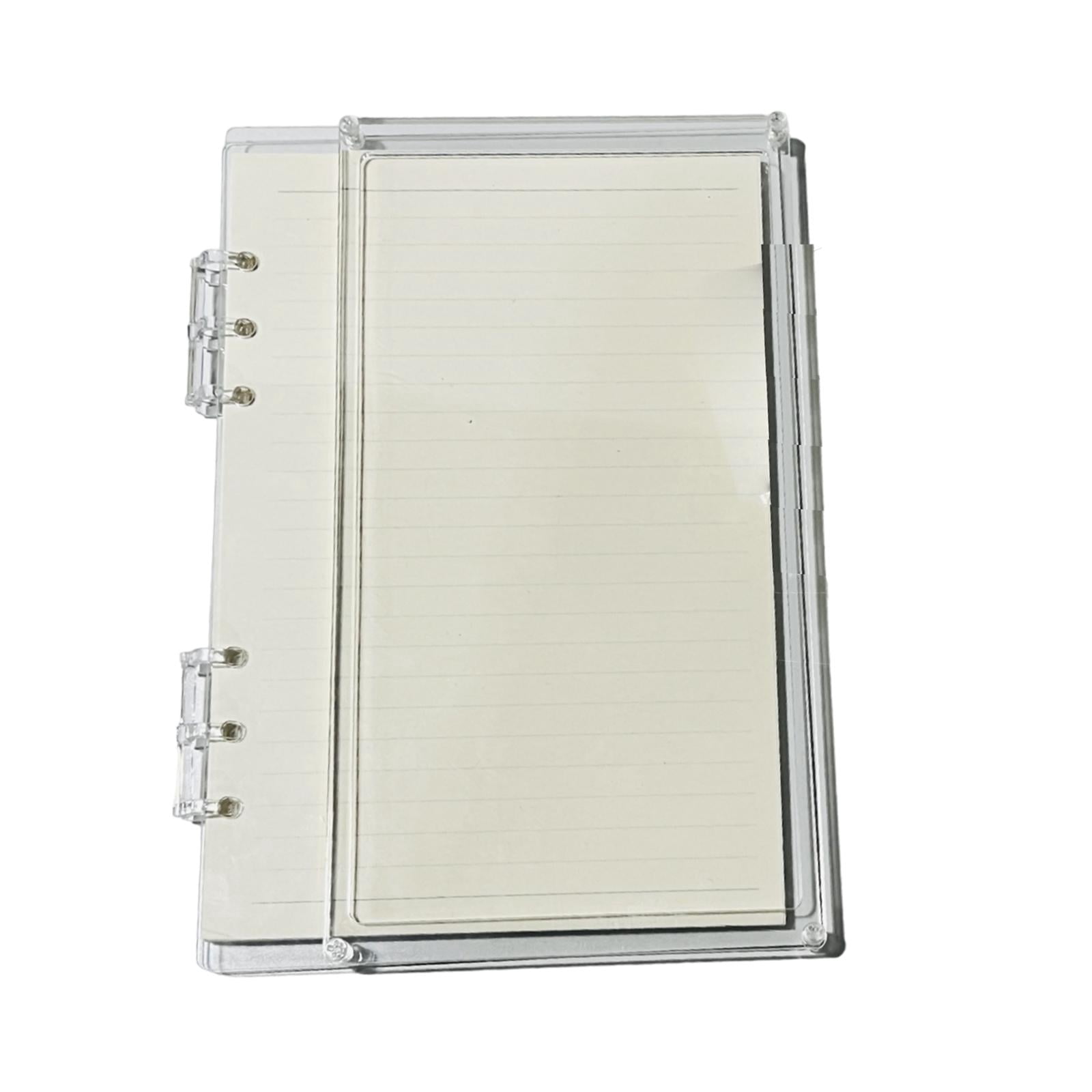 FVDPWYE Loose Page Diary Book 6 Ring Writing Paper Refill Clear Cover A5/A7 Notebook for A5 Clear