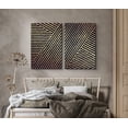 thumbnail image 2 of PixonSign Canvas Print Wall Art Set Overlapping Line Art Streaks Abstract Shapes Illustrations Modern Art Contemporary Dramatic Warm Black and Gold for Living Room, Bedroom, Office - 24"x36"x2, 2 of 5