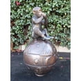 thumbnail image 3 of Nifao Bronze Statue of a Monkey on an Ornate Ball – Home Decor Sculpture, 23"L x 23"W x 44"H, 3 of 4