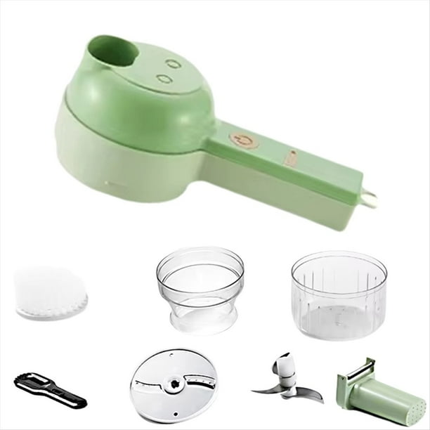 Cortador de Verduras Eléctrico 5 en 1, Portátil, Recargable e Inalámbrico, Procesador de Alimentos y Picadora de Pimientos.