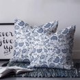 thumbnail image 2 of Pillow Covers 16x16 Set of 2, Boho Blue Floral Throw Pillow Covers Decorative Couch Cushion Cover, Vintage Farmhouse Paisley Plant Leaf Microfiber Soft Square Pillowcases for Bedroom Living Room Sofa, 2 of 7