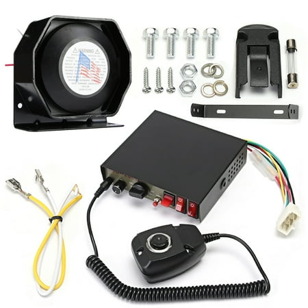 400W 8 Sound Loud Car Warning Alarm Police Fire Siren Horn PA Speaker MIC