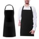 thumbnail image 3 of Delantal de chef Color sólido impermeable poliéster algodón colgante cuello delantal para restaurante, 3 of 4