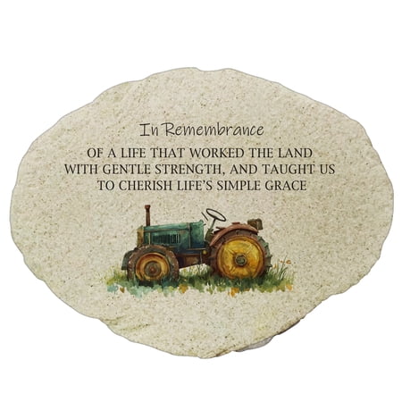 Giftsforyounow Personalized Farmer Memorial Garden Stone Small Flat Outdoor Remembrance Gift
