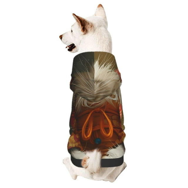 Balery Haystack Meditating Cat Sudadera con Capucha para Perros Pequeños – Ropa para Mascotas, Disfraz para Perros y Gatos, Ideal para Fiestas y Cosplay-X-Small