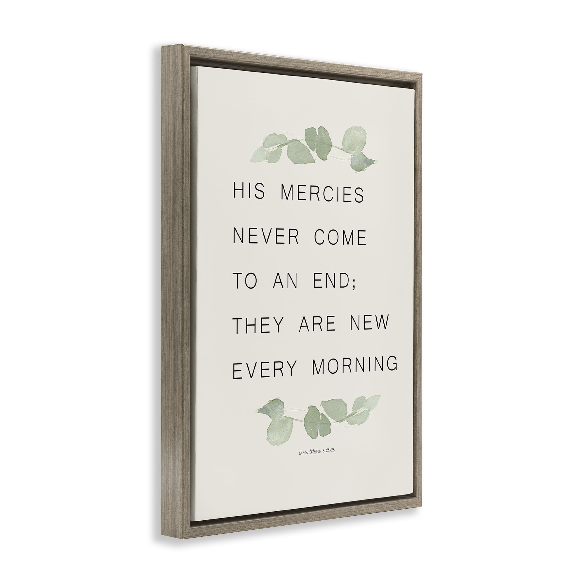 Stupell Industries Mercies New Every Morning Brown Framed Floater Canvas Wall Art, design by Lucille Price