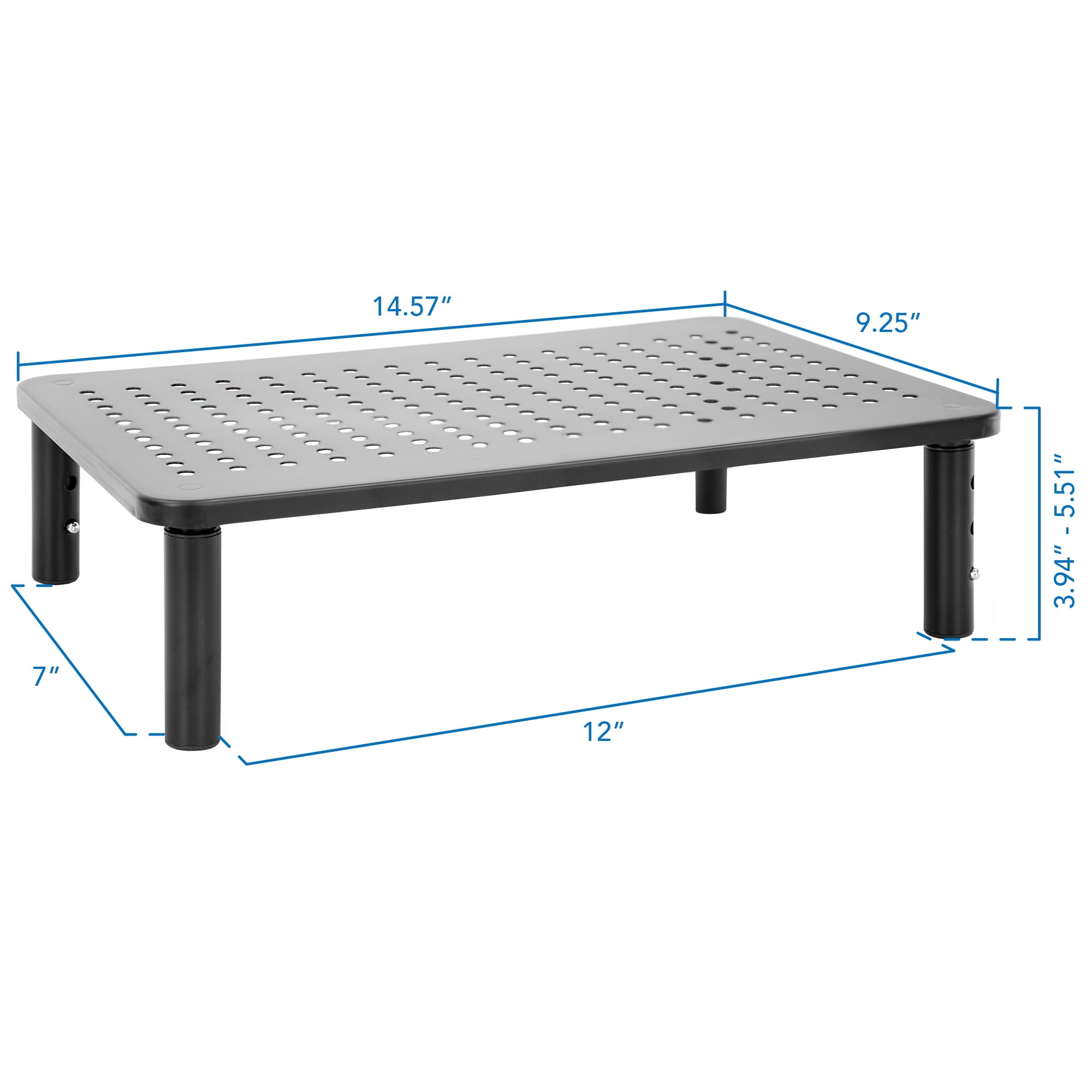 Mount-lt! Height Adjustable Monitor Desk Stand Risers | Fits 11"-32" Monitors | 2-Pack