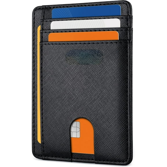 Slim Minimalist Front Pocket RFID Blocking Leather Wallets for Men and Women