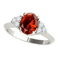 thumbnail image 5 of AoneJewelry 1.55 Carat Garnet & White Diamond Gemstone Ring In 10K White Solid Gold, 5 of 5