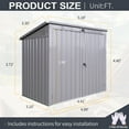 thumbnail image 7 of Metal Outdoor Garbage Bin Shed for 2 Trash Cans WIth Sloped Roof Gray, 7 of 7