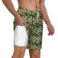 thumbnail image 3 of Balery Green Snake Mens Swim Trunks Swim Shorts for Men Quick Dry Inseam Beach Shorts with Compression Liner Pocket-Large, 3 of 9