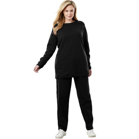 Woman Within - Plus Size Petite Fleece Sweatsuit - Walmart.com