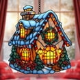 thumbnail image 2 of Christmas Gingerbread House Acrylic Suncatcher, Faux Stained Glass Holiday Window Hanging, Cozy Winter Decor Gift For Family, 2 of 4