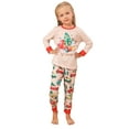 thumbnail image 3 of Family Matching Christmas Pajamas, Car Christmas Tree Print Long-Sleeved Tops + Elastic Waist Trousers/One-Piece Jumpsuit, 3 of 10