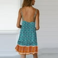 thumbnail image 6 of SWQZVT Fashion Summer Dress for Women Boho Floral Dress Sexy Short Sleeve Swing Mini Dresses, 6 of 6