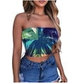 thumbnail image 2 of Nmnitkp Tube Tops for Women Hawaiian Style Flower Graphic Print Strapless Top Bandeau Crop Top Premium Healthy Fabric Tube Top Summer Streetwear, 2 of 4