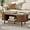 Walnut02, variant on Alohappy Oval Coffee Table, Mid Century Modern Coffee Table with Sliding Tambour Door, Fluted Center Table with Hidden Storage, Curved Profile Dining Table for Living Room, Home Office,Walnut