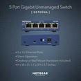 thumbnail image 2 of Conmutador Gigabit Ethernet no administrado de 5 puertos (GS105NA): para montaje en escritorio o pared, con protección limitada de por vida, 2 of 5